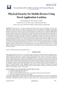 ISSN (Print) : 2320 – 9798 ISSN (Online): 2320 – 9801 International Journal of Innovative Research in Computer and Communication Engineering Vol. 1, Issue 5, July 2013