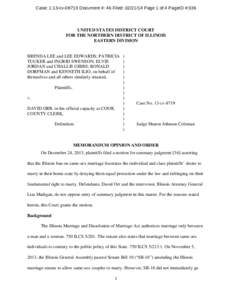 Case: 1:13-cv[removed]Document #: 46 Filed: [removed]Page 1 of 4 PageID #:336  UNITED STATES DISTRICT COURT FOR THE NORTHERN DISTRICT OF ILLINOIS EASTERN DIVISION