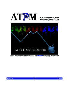Cover  ATPM[removed]November 2000 Volume 6, Number 11