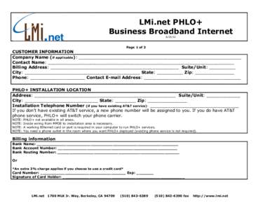 LMi.net PHLO+ Business Broadband Internet[removed]Page 1 of 3