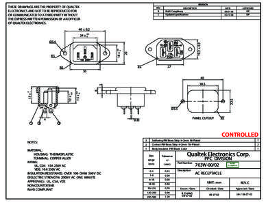 REVISION  THESE DRAWINGS ARE THE PROPERTY OF QUALTEK ELECTRONICS AND NOT TO BE REPRODUCED FOR OR COMMUNICATED TO A THIRD PARTY WITHOUT THE EXPRESS WRITTEN PERMISSION OF AN OFFICER