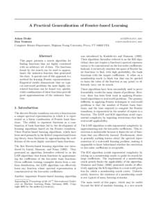 A Practical Generalization of Fourier-based Learning  Adam Drake Dan Ventura Computer Science Department, Brigham Young University, Provo, UT[removed]USA