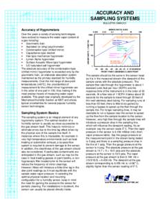 ACCURACY AND SAMPLING SYSTEMS BULLETIN CMACC1 Accuracy of Hygrometers