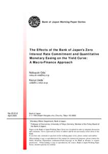The Effects of the Bank of Japan's Zero Interest Rate Commitment and Quantitative Monetary Easing on the Yield Curve: A Macro-Finance Approach