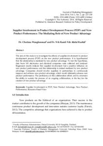 Journal of Marketing Management June 2014, Vol. 2, No. 2, ppISSN: Print), Online) Copyright © The Author(sAll Rights Reserved. Published by American Research Institute for Policy