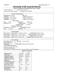 (TURF59-04)  Site Description Page 1 of 8 University of GA Coop Ext Service Efficacy of Monument for Broadleaf Weed Control - Griffin.