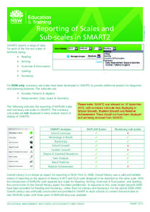 15 SEPTEMBER[removed]Reporting of Scales and Sub-scales in SMART2 SMART2 reports a range of data for each of the five test scales of