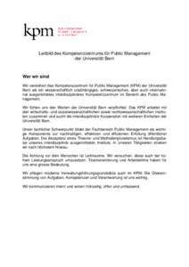 Leitbild des Kompetenzzentrums für Public Management