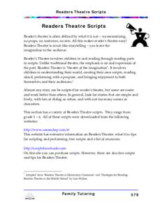 Family Tutoring: Families Learning to Read and Write Together - Readers Theatre