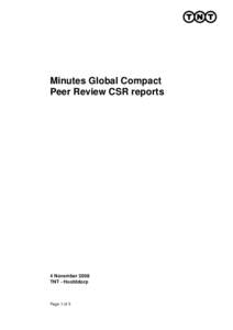 Minutes Global Compact Peer Review CSR reports