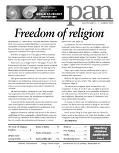 THE QUARTERLY MAGAZINE OF THE WORLD PANTHEIST MOVEMENT