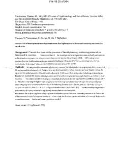 Fileof 334  Verstraeten) Thomas M.) MD) NIP, Division of Epidemiology and Surveillance, Vaccine Safety and Development Branch, Mailstop E-61, EIS Class Year of Entry: 1999 No previous EIS Conference 