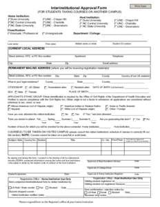 Print Form  Interinstitutional Approval Form Reset Form