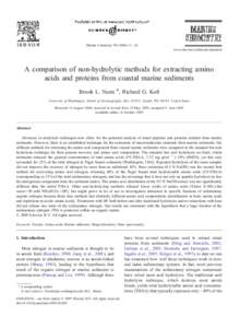 Marine Chemistry – 42 www.elsevier.com/locate/marchem A comparison of non-hydrolytic methods for extracting amino acids and proteins from coastal marine sediments Brook L. Nunn *, Richard G. Keil