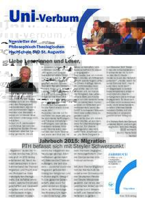 Uni-Verbum Newsletter der Philosophisch-Theologischen Hochschule SVD St. Augustin  Nr. 7, Dezember 2015