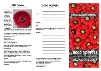 5000 Poppies[removed]POPPIES LYNN’S EASY RIBBED KNIT PATTERN This pattern gives