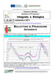 DIREZIONE GENERALE AGRICOLTURA, ECONOMIA ITTICA, ATTIVITÀ FAUNISTICO-VENATORIE  PROVINCIA DI RAVENNA Bollettino di Produzione