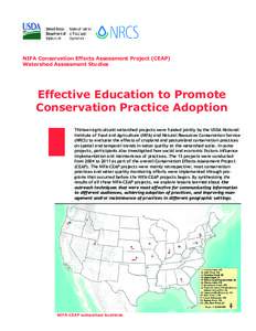 Economy of the United States / Conservation Effects Assessment Project / Natural Resources Conservation Service / Cooperative extension service / National Institute of Food and Agriculture / Agricultural extension / United States Department of Agriculture / Agriculture in the United States / Rural community development