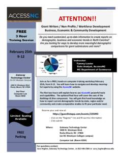 ATTENTION!! FREE 3 Hour Training Session  Grant Writers / Non-Profits / Workforce Development