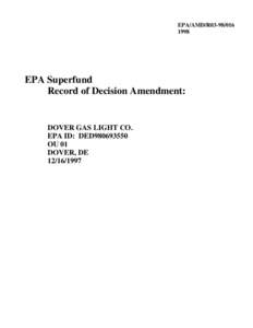 EPA/AMD/R03[removed]EPA Superfund Record of Decision Amendment: