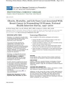 Preventing Chronic Disease