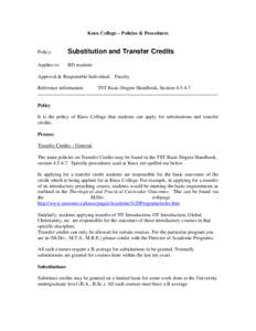 Academic transfer / Didactics / Knox College /  Toronto / University of Toronto / Transfer credit / Knox College / Academia / Education / Knowledge