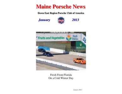Maine Porsche News Down East Region Porsche Club of America January  2013