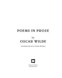 Charles Ricketts / Oscar Wilde / Rotterdam / Poems in Prose / Irish people / British people / Literature