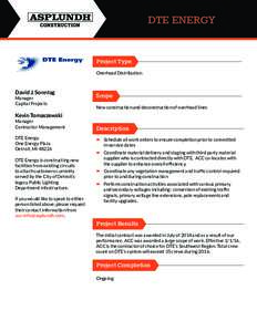 DTE ENERGY  Project Type Overhead Distribution  David J. Sonntag