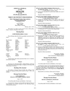 SENATE CONCURRENT RESOLUTION NO. 122—  OFFICIAL JOURNAL BY SENATORS GALLOT, KOSTELKA AND JOHN SMITH AND REPRESENTATIVE DIXON