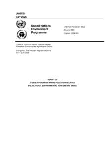 Water pollution / Water / United Nations Environment Programme / Law of the sea / International Maritime Organization / MARPOL 73/78 / Marine pollution / Convention on the Prevention of Marine Pollution by Dumping of Wastes and Other Matter / Northwest Pacific Action Plan / Ocean pollution / Environment / Earth