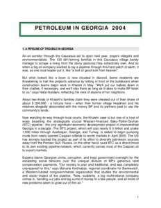 Europe / Asia / Caspian Sea / Energy in Azerbaijan / Baku–Tbilisi–Ceyhan pipeline / Georgia / Borjomi / Eduard Shevardnadze / BP / Caucasus / Oil pipelines