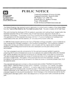 PUBLIC NOTICE US Army Corps of Engineers <B> New England District 696 Virginia Road Concord, MA[removed]