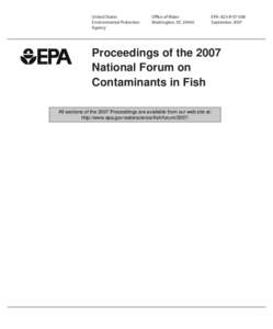 Section II-D: Risk Assessment/Toxicology; Proceedings of the 2007 National Forum