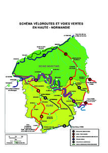 SCHÉMA VÉLOROUTES ET VOIES VERTES EN HAUTE - NORMANDIE Vers CALAIS via La Baie de Somme  LE TREPORT