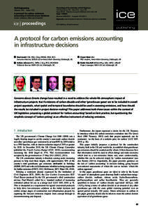 Civil Engineering Volume 165 Issue CE2 A protocol for carbon emissions accounting in infrastructure decisions Jowitt, Johnson, Moir and Grenfell