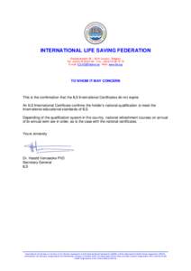 INTERNATIONAL LIFE SAVING FEDERATION