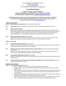 New England Fishery Management Council 50 Water Street, Mill 2 Newburyport, MA[removed]tel[removed] | fax[removed] | www.nefmc.org  Council Meeting Agenda