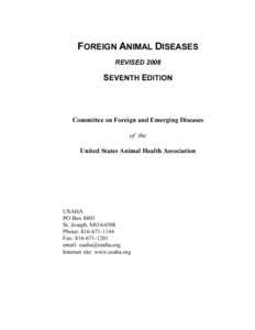 FOREIGN ANIMAL DISEASES REVISED 2008