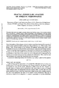 Fractal (power law) analysis of athletic performance