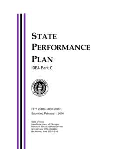 STATE PERFORMANCE PLAN IDEA Part C  FFY[removed])