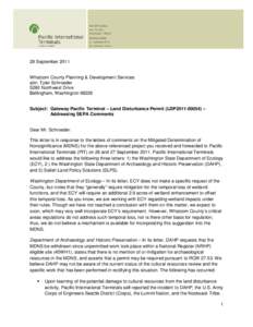 28 September[removed]Whatcom County Planning & Development Services attn: Tyler Schroeder 5280 Northwest Drive Bellingham, Washington 98226