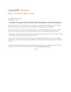 imagineif LIBRARIES Bigfork | Columbia Falls | Kalispell | Marion FOR IMMEDIATE RELEASE NOVEMBER 7, 2014