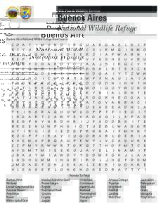 U.S. Fish & Wildlife Service  Buenos Aires National Wildlife Refuge Buenos Aires National Wildlife Refuge Word Search C	 O