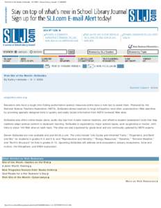 Web Site of the Month--SciGuides[removed]School Library Journal - CA606665