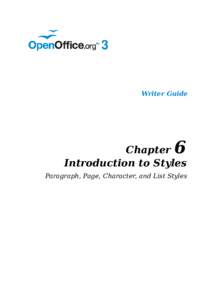 Writer Guide  6 Chapter Introduction to Styles