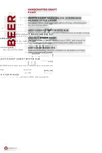 beer  HANDCRAFTED DRAFT 8 each  ELS/ROS: 02-16