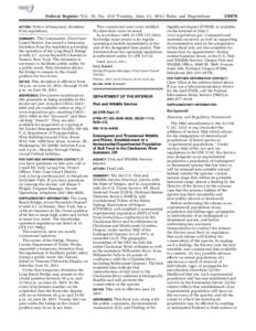 Federal Register / Vol. 76, No[removed]Tuesday, June 21, [removed]Rules and Regulations Notice of temporary deviation from regulations. ACTION: