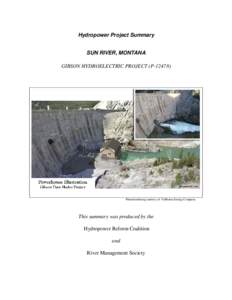 Hydropower Project Summary SUN RIVER, MONTANA GIBSON HYDROELECTRIC PROJECT (P[removed]Photo/rendering courtesy of Tollhouse Energy Company
