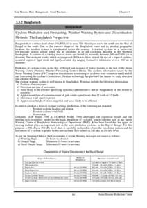 Total Disaster Risk Management - Good Practices -  Chapter[removed]Bangladesh Bangladesh